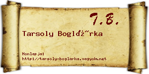 Tarsoly Boglárka névjegykártya